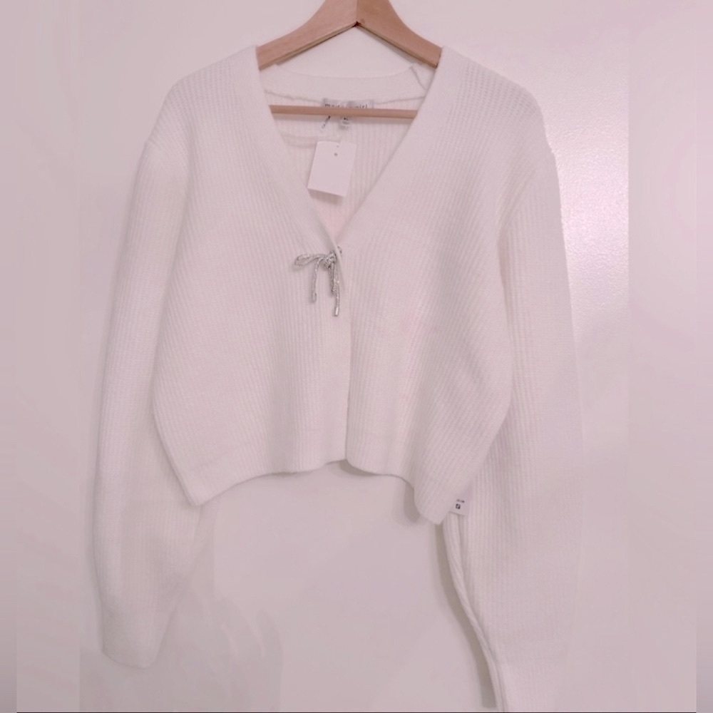 Madden Girl Cardigan with Rhinestones Bow
